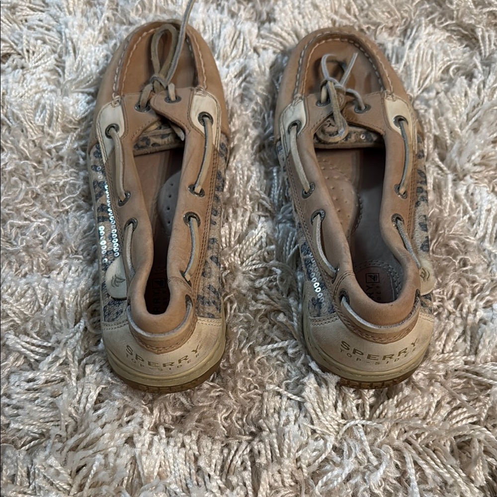 Sperry Tan Moccasin-Style Loafers with Rawhide Laces
